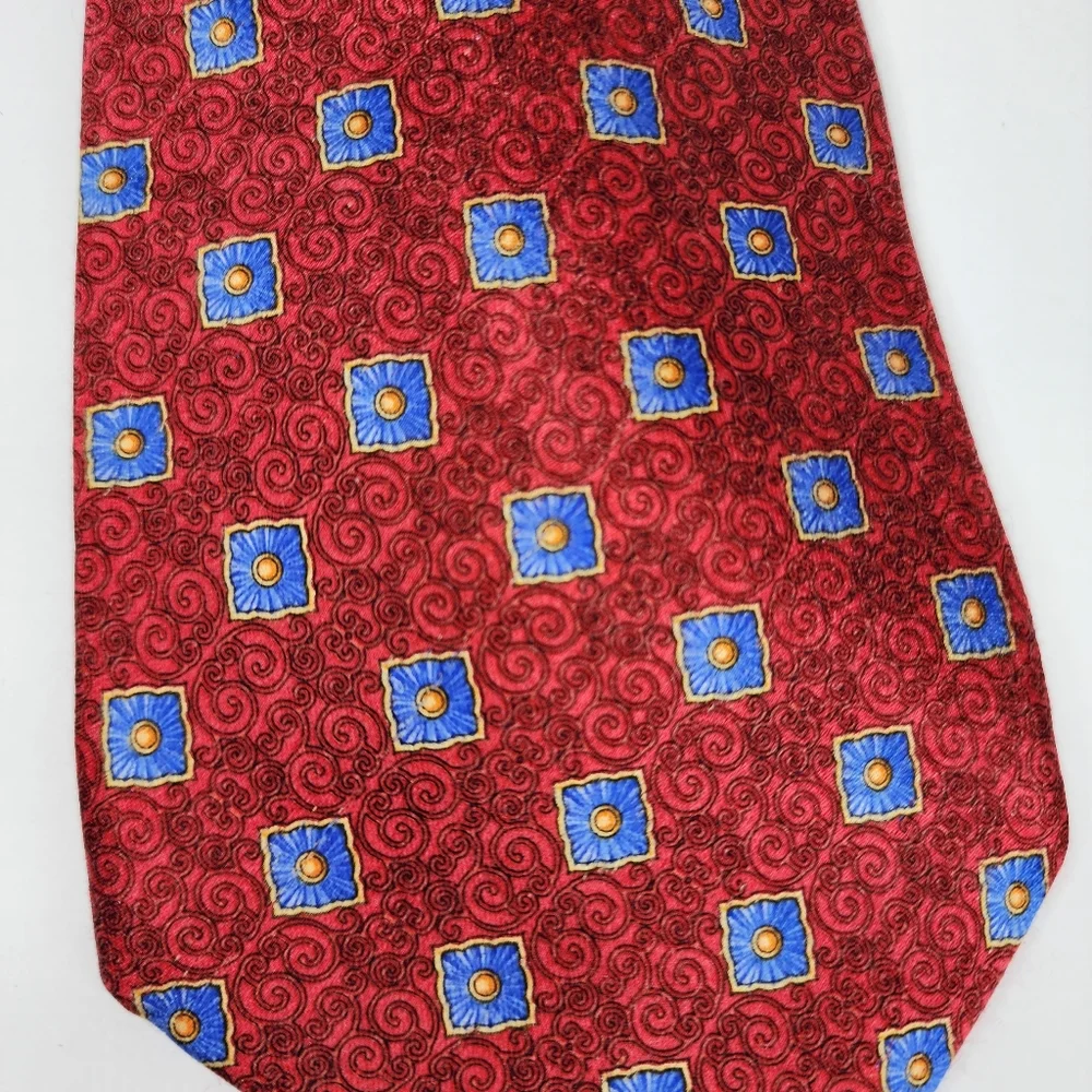 FABERGE Red & Blue Silk Tie.